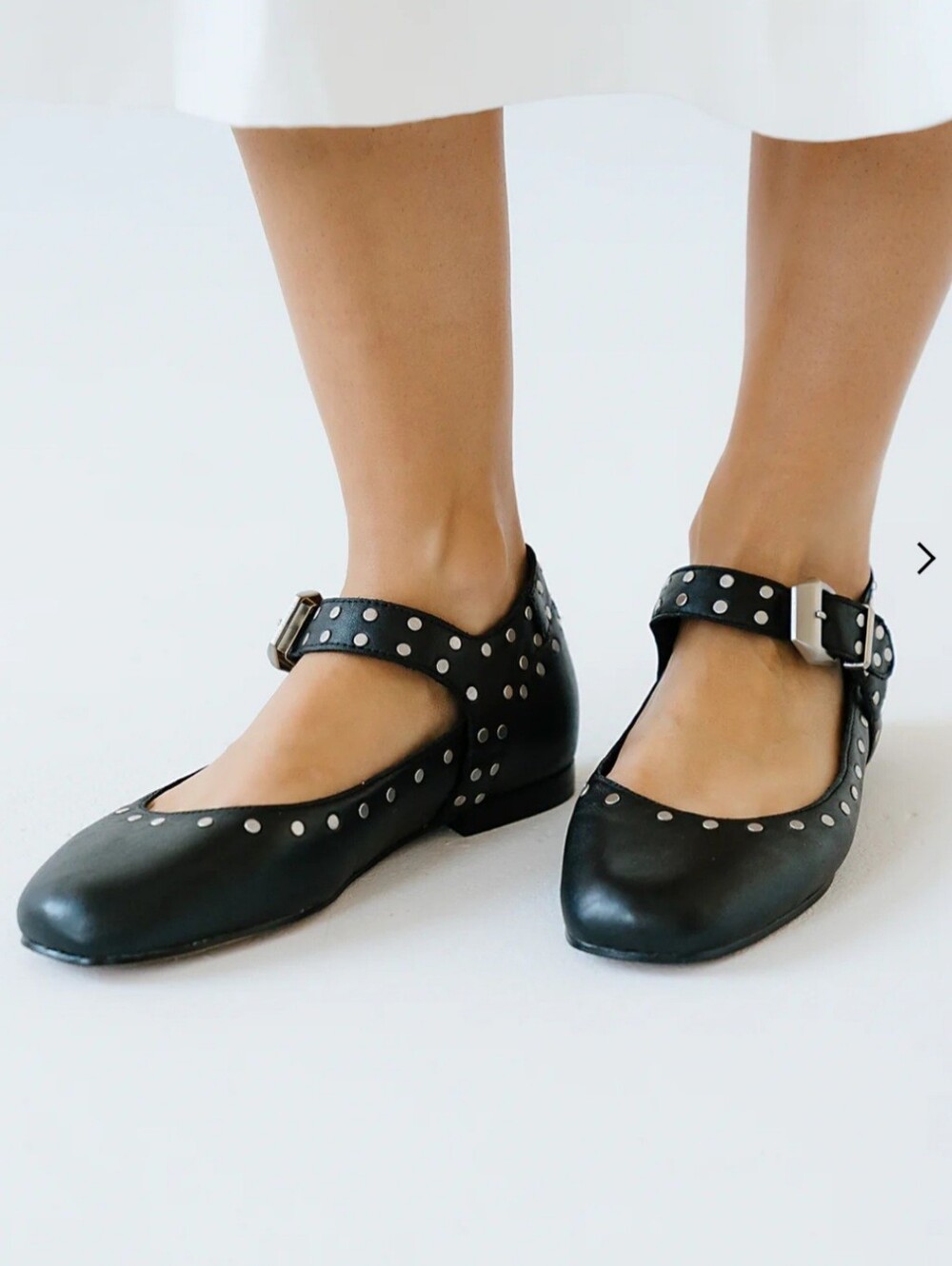 NWT MIA Limited Edition Black Elowyn Studded Mary Jane Flats. Sz 7.5
